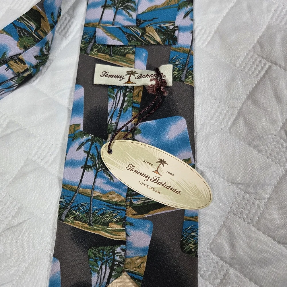Tommy Bahama Multi-Color Tropical Islands Stranded in Paradise All Silk Neck Tie